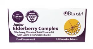 Bionutri Junior Elderberry Complex 30 Chewable Tablets