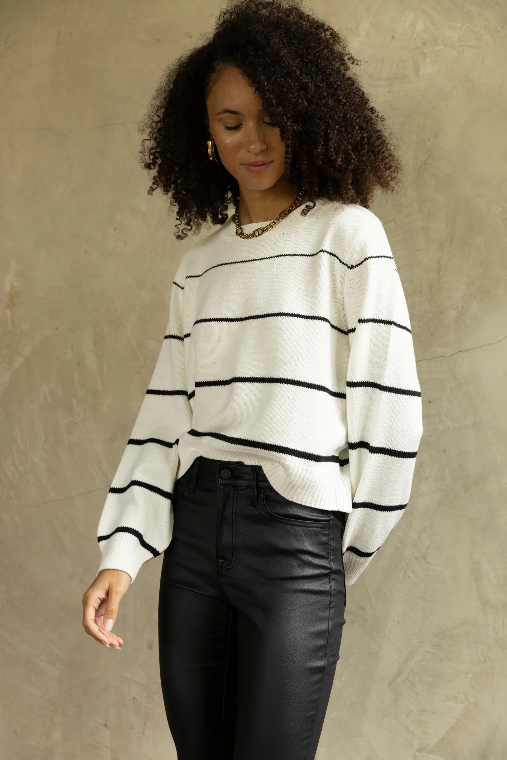 Chaney Striped Boatneck Sweater