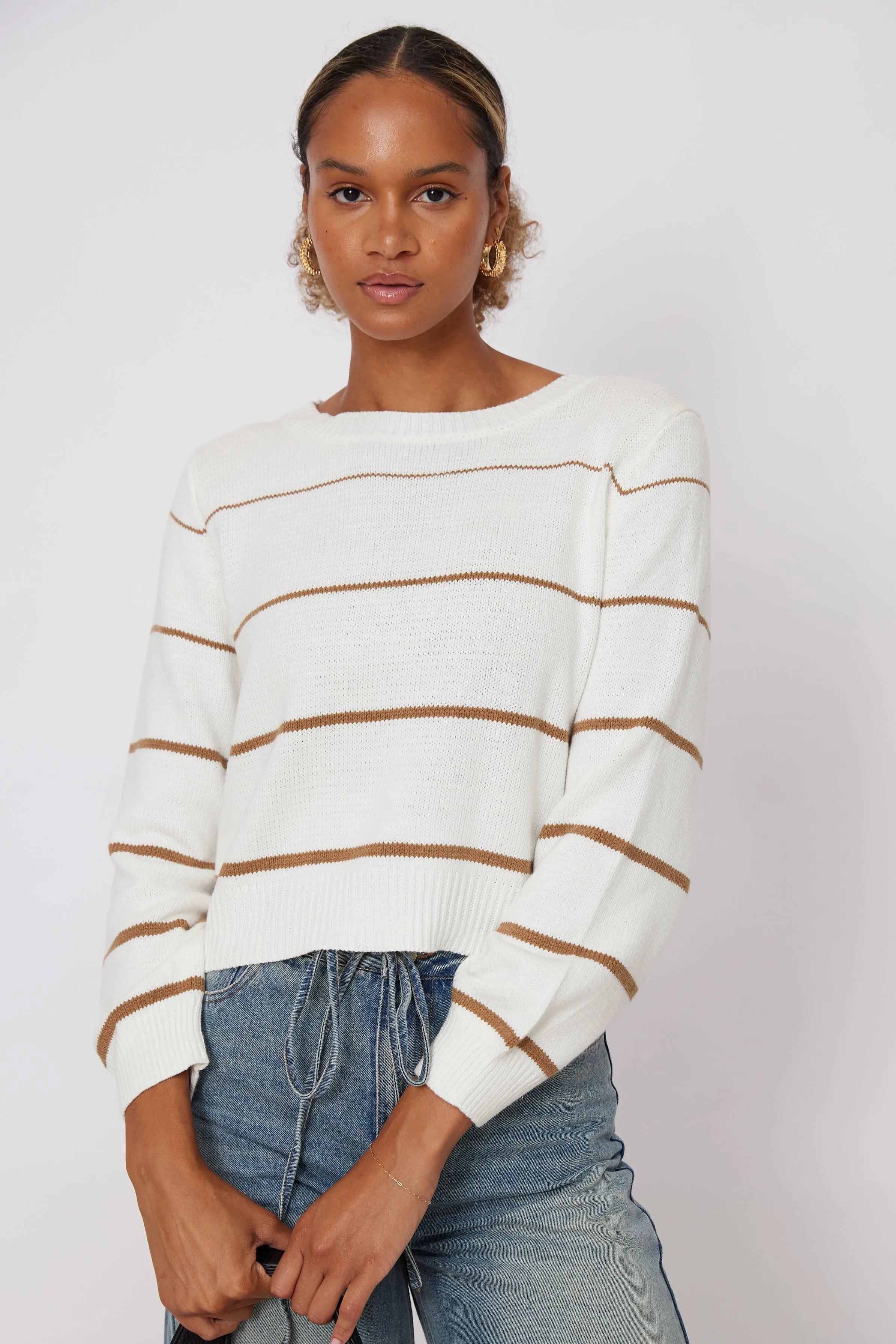 Chaney Striped Boatneck Sweater