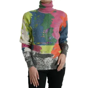 Dolce & Gabbana Multicolor Mohair Turtleneck Casual Sweater