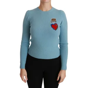 Dolce & Gabbana Queen Heart Beaded Wool Sweater