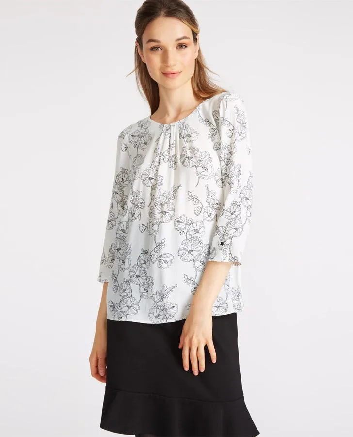 Floral Hollyhock Blouse