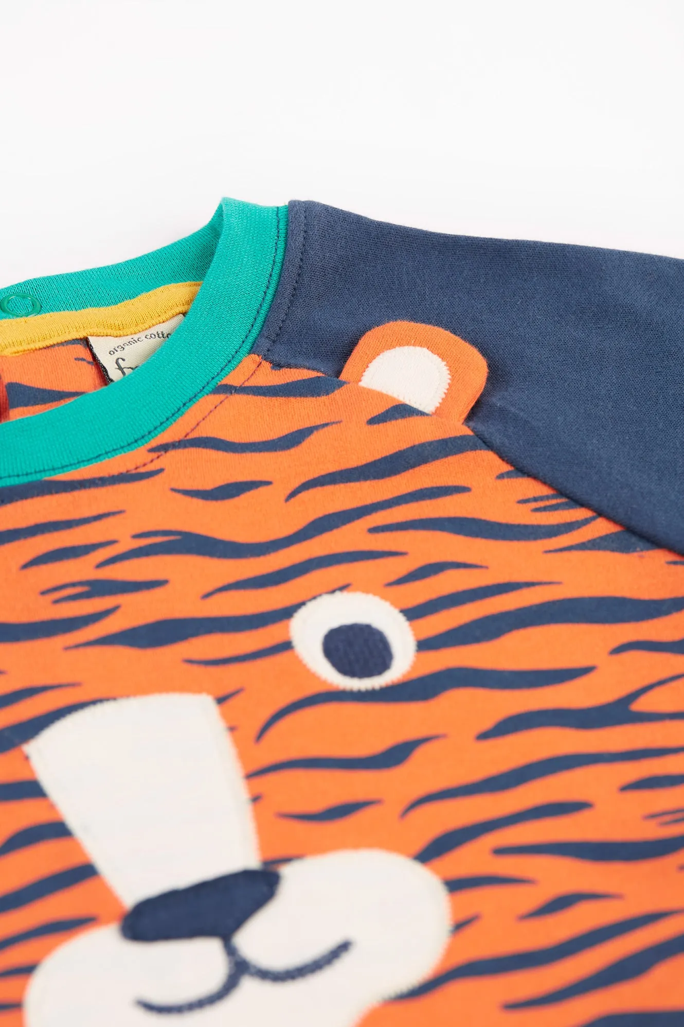 Frugi Happy Raglan Top Tiger