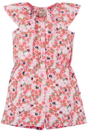 Frugi Nyla Playsuit Pink Floral Fun