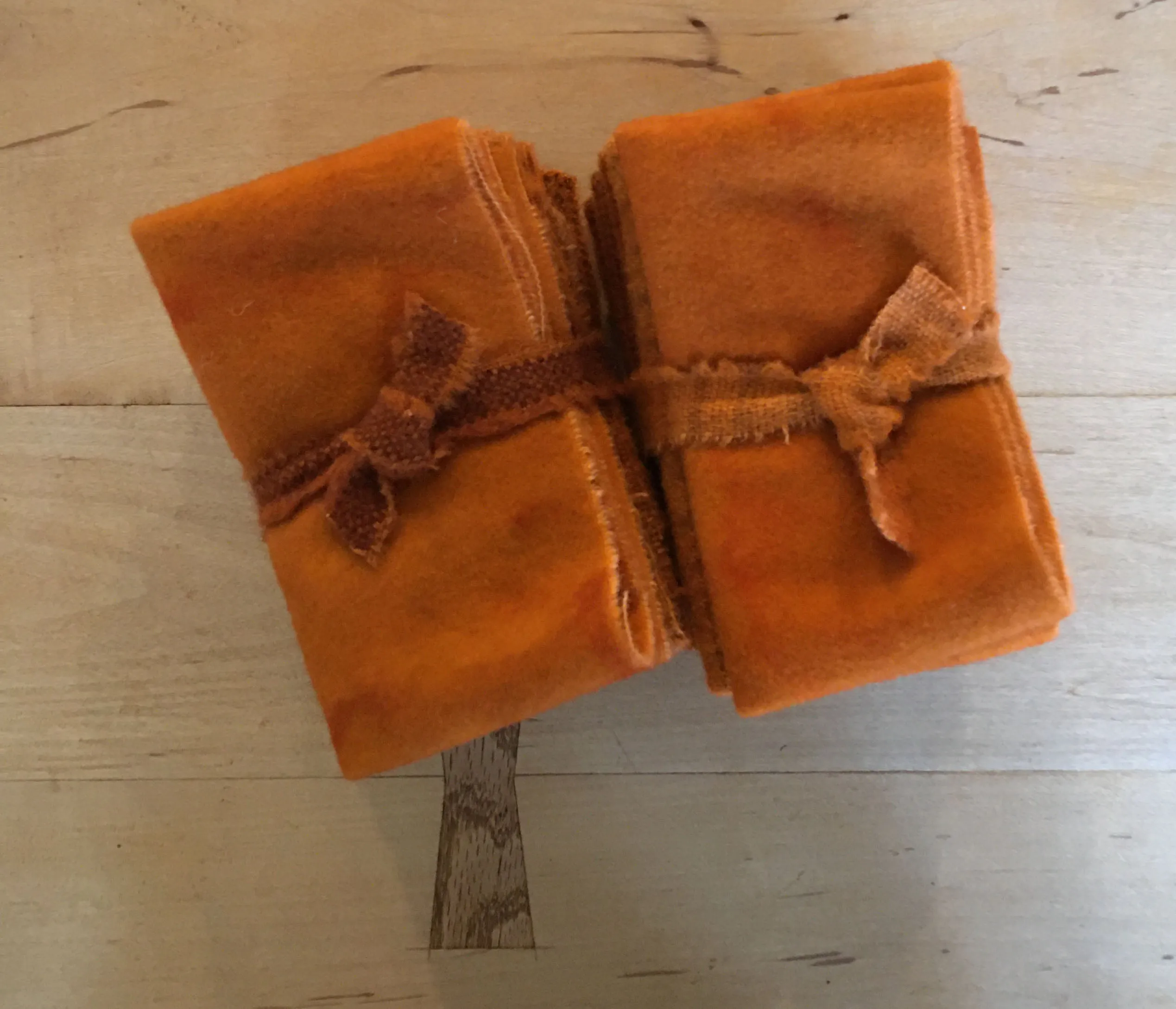 SPICED PUMPKIN Hand Dyed Wool Bundle for Rug Hooking and Wool Applique