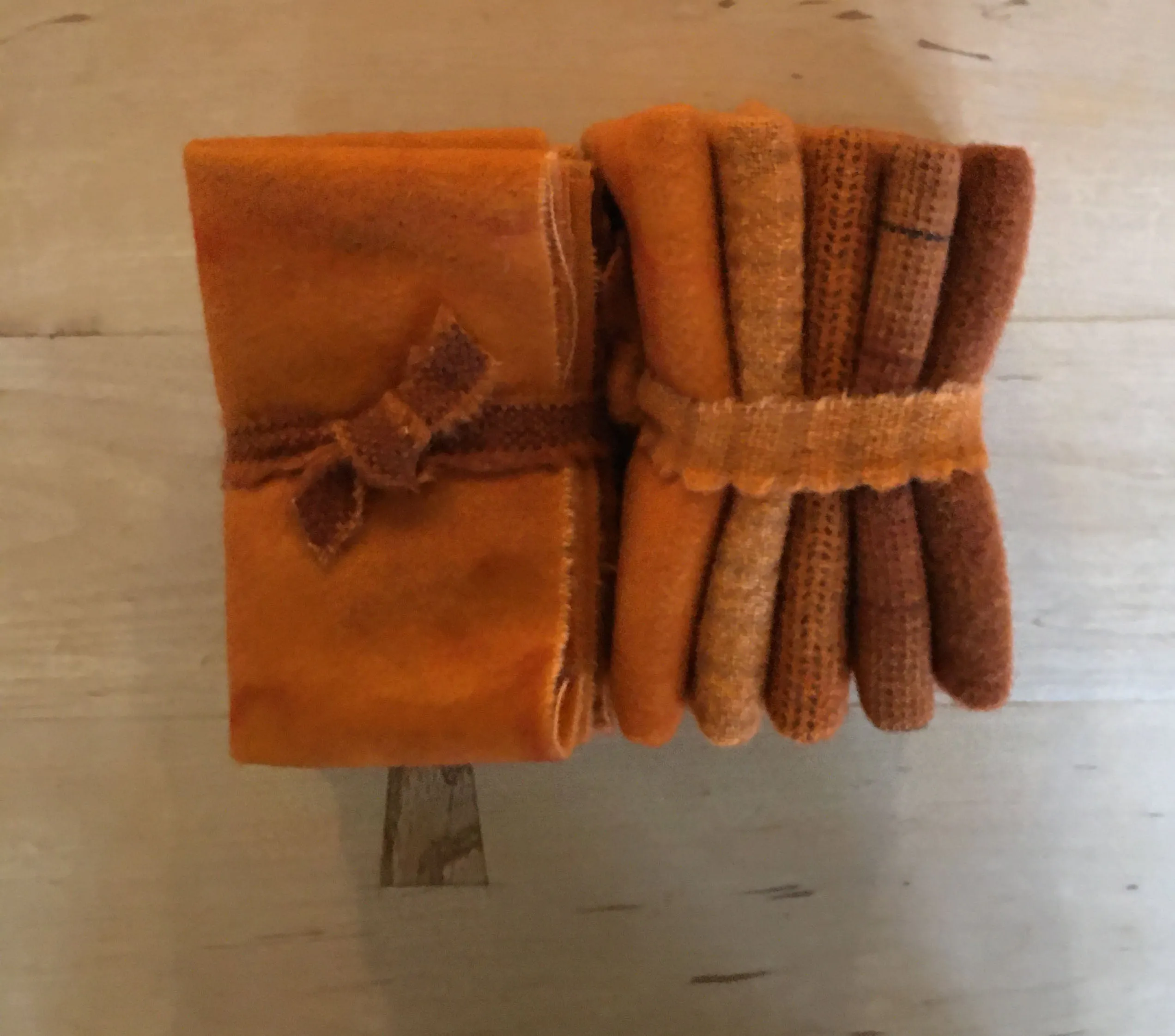 SPICED PUMPKIN Hand Dyed Wool Bundle for Rug Hooking and Wool Applique