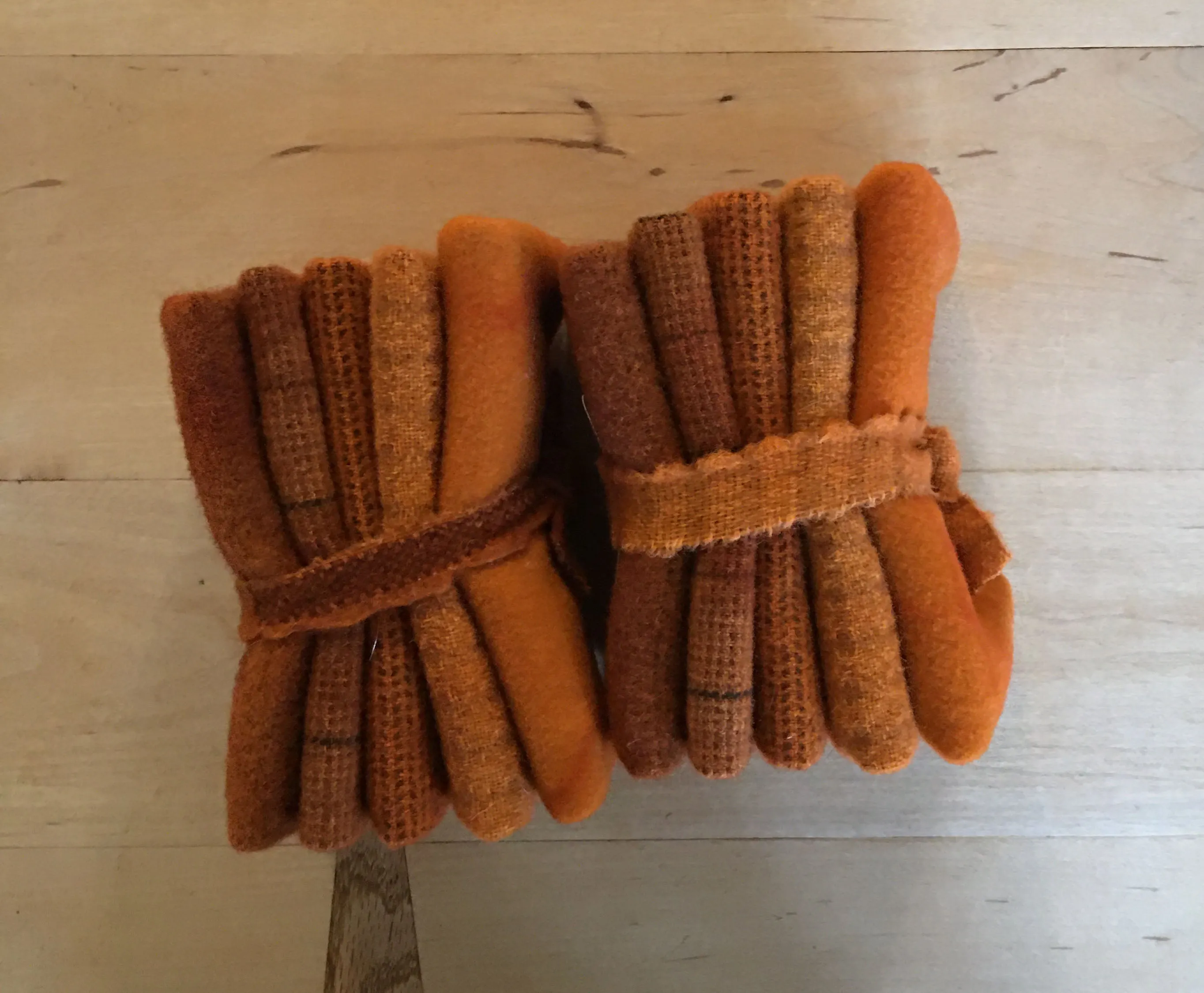 SPICED PUMPKIN Hand Dyed Wool Bundle for Rug Hooking and Wool Applique