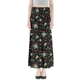 Strawberry Dreams Midnight Full Length Maxi Skirt