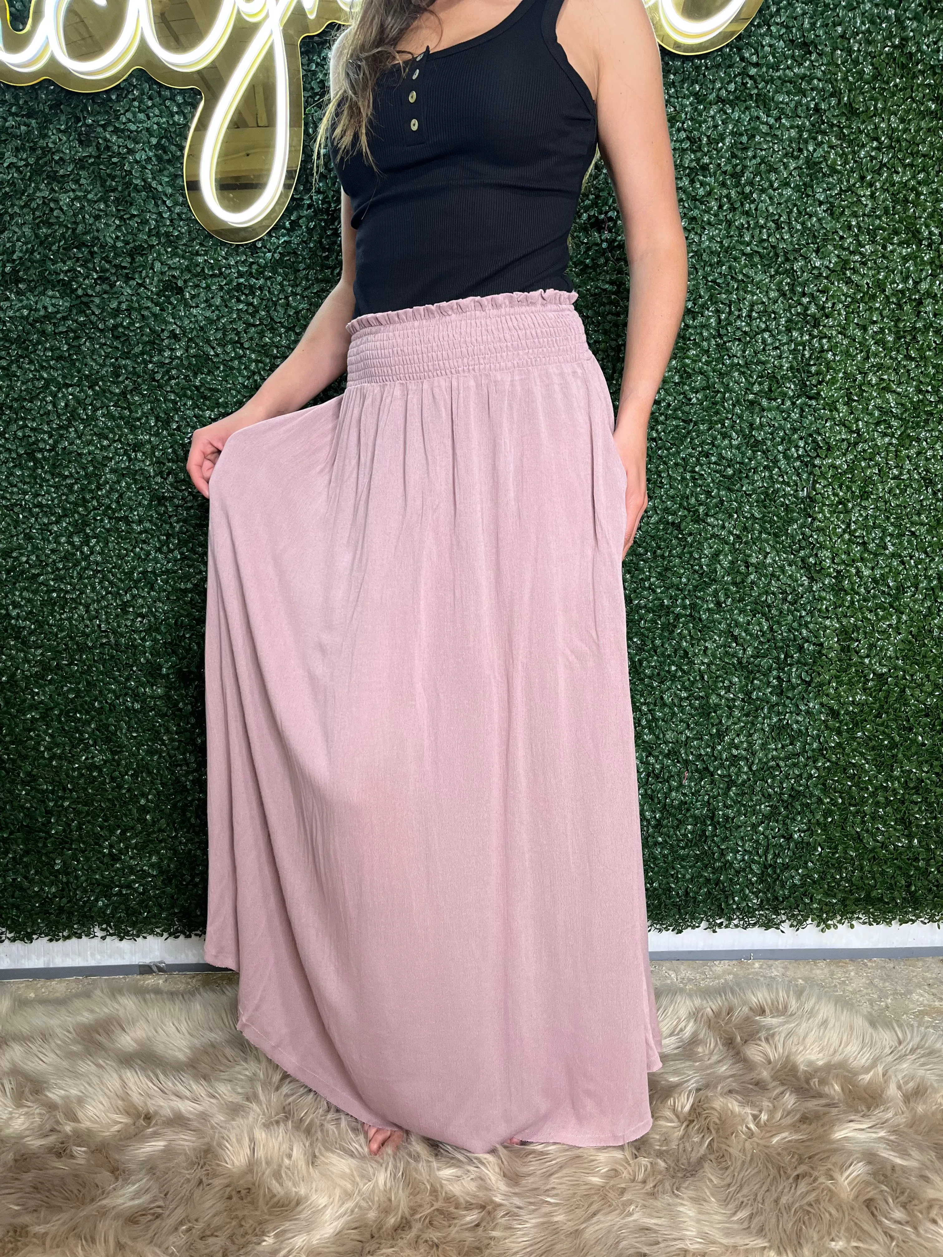 Sweet Escape Mauve Maxi Skirt