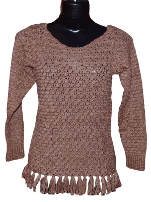 Unique And Beautiful Woollen Graminarts Handmade Top Pullover For Women/Girls